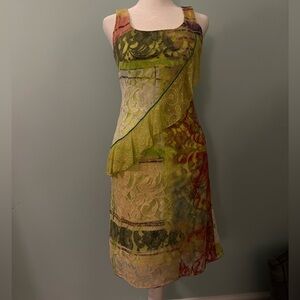 Save The Queen Multicolored Dress with Lace Accents